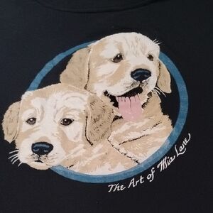 Men's Blue Vintage XL Single Stitch Mia Lane Puppy Dog Art Shirt Olympian Tag